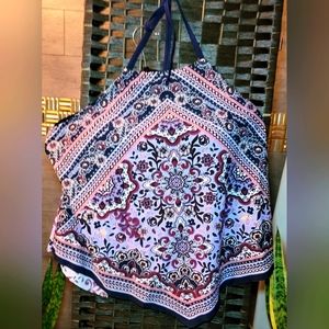 NWT BUILT IN BRA HALTER TIE BACK ADJUSTABLE SWIM BATHING SUIT TOP PLUS SIZE